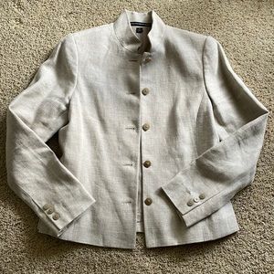 Linda allard Ellen tracy 100% linen blazer sz 4. Fully lined